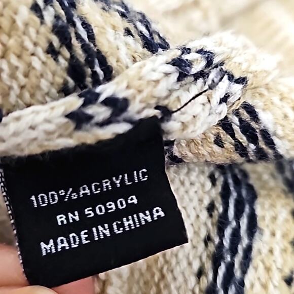 PRONTI Collection By Phita Mens 1/4 Zip Turtle Neck Tan & Black Sweater Size 3X - Picture 7 of 8